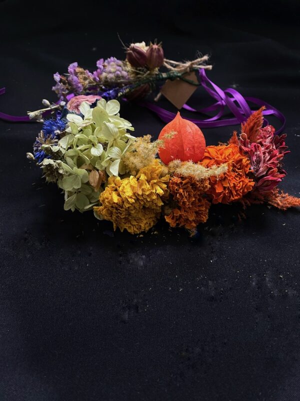 Rainbow Flower Crown made from Dried Flowers